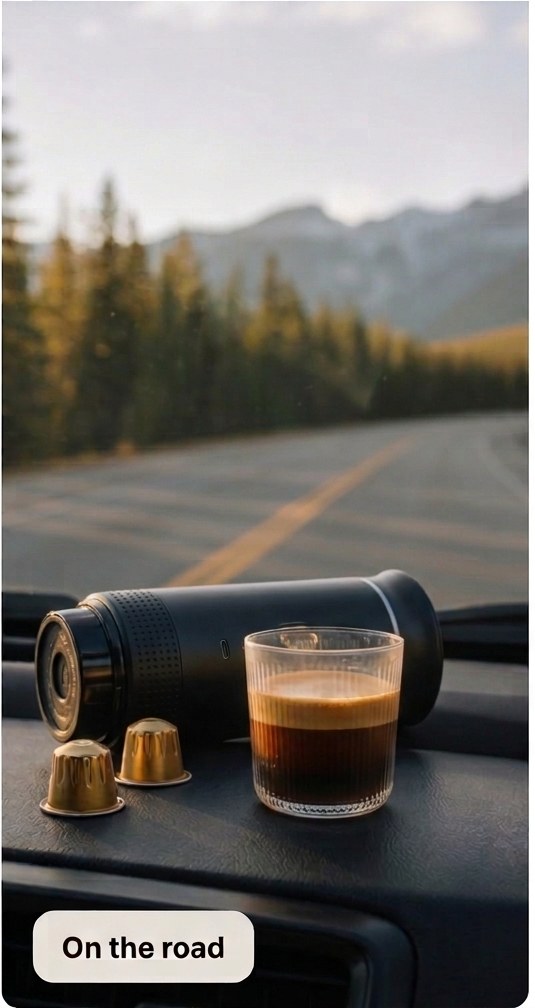Verospresso brewing espresso on the road