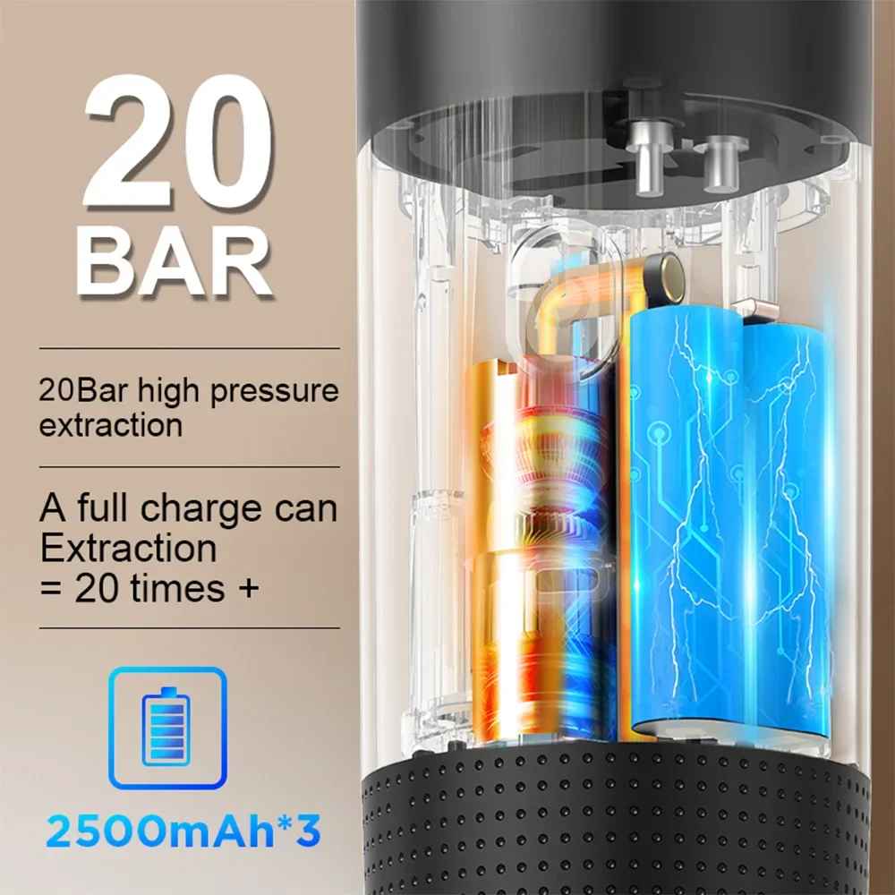 20-bar pressure system with 2500mAh × 3 battery